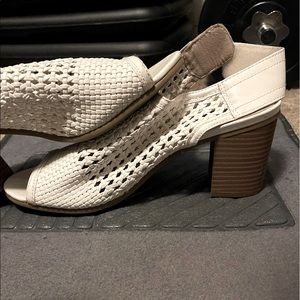 Womens Peep Toe Heeled Sandals